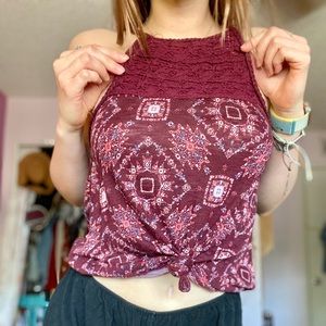 🌻MAROON HALTER TOP🌻